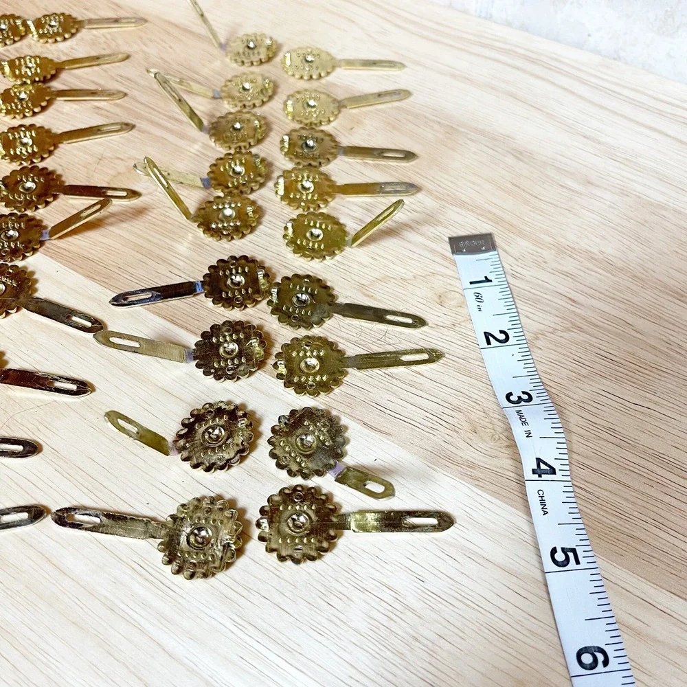 Vintage 80s 90s Gold Sunflower Plastic Snap Tight Hair Barrettes Shiny Goody